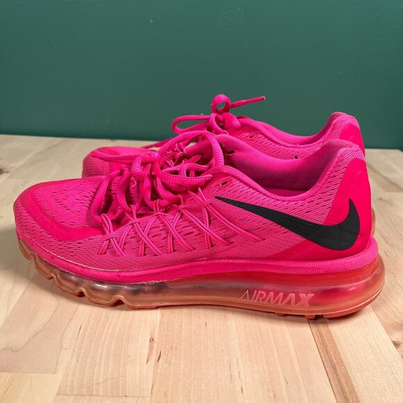 Nike Air Max 2015 Women’s Size 8 Triple Hot Pink Athletic Running Shoes Swoosh - Picture 3 of 8